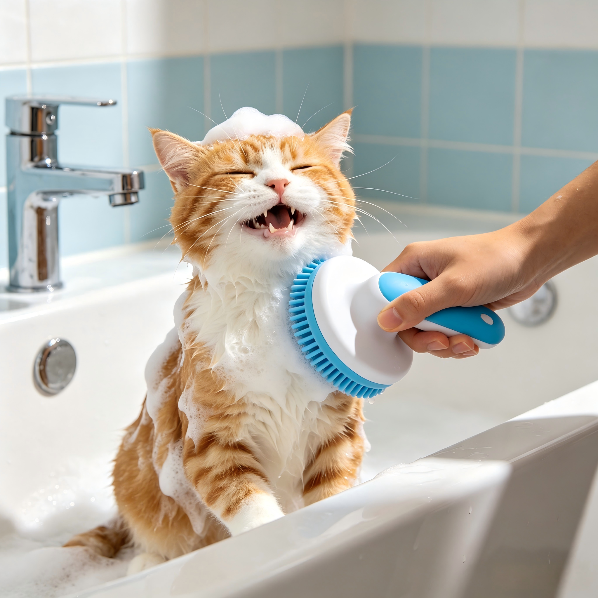 Dispenser Silicone Pet Bath Brush - 图片 2