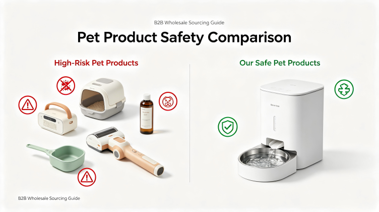 B2B pet supplies wholesale comparison poster, safe high-profit smart cat water